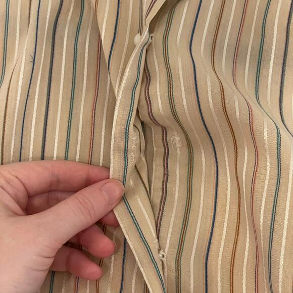 Vintage M Patti pink black long sleeve button down blouse Barbie Stripe corpcore - Picture 8 of 8